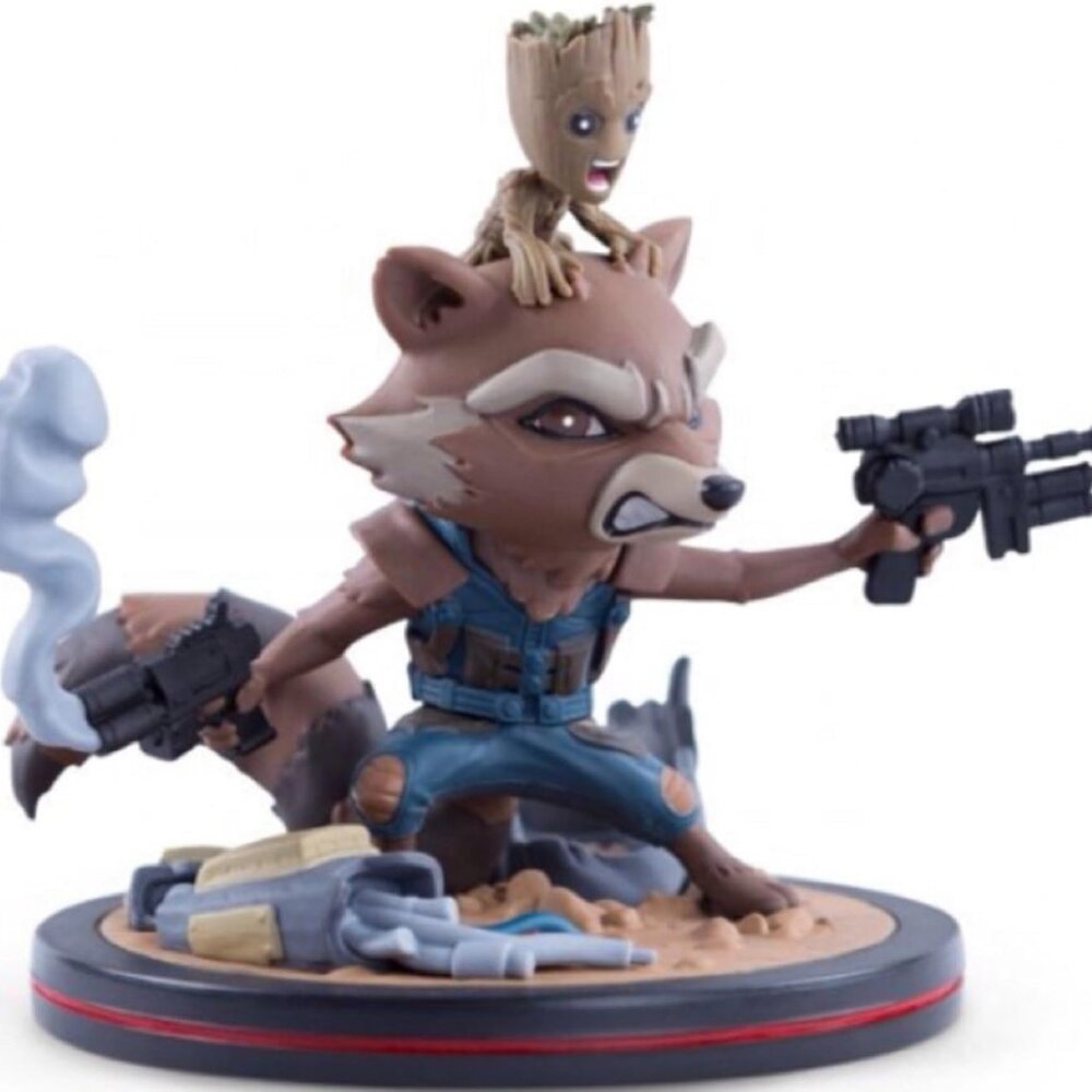 Q Fig Rocket & Groot Figurine / Marvel Guardians of the Galaxy NIB - Picture 2 of 5